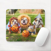 Drie Bulldogs in Verkleedingen Muismat (Met muis)