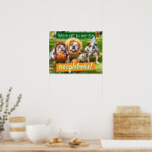 Drie Bulldogs in Verkleedingen Poster (Keuken)