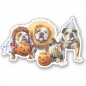 Drie Bulldogs in Verkleedingen Sticker (Voorkant)