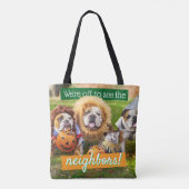 Drie Bulldogs in Verkleedingen Tote Bag (Achterkant)