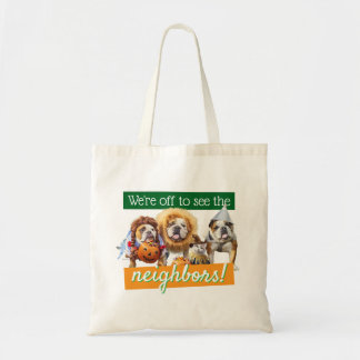 Drie Bulldogs in Verkleedingen Tote Bag