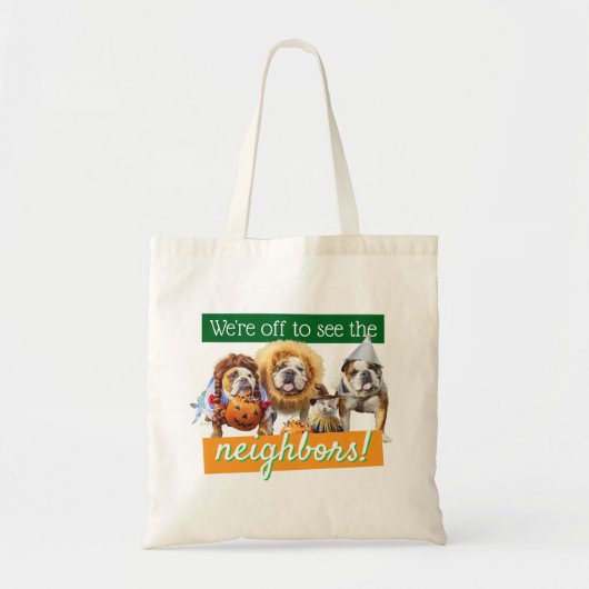 Drie Bulldogs in Verkleedingen Tote Bag (Voorkant)