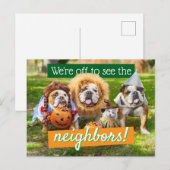 Drie Bulldogs in Verkleedingen Uitnodiging Briefkaart (Voorkant / Achterkant)