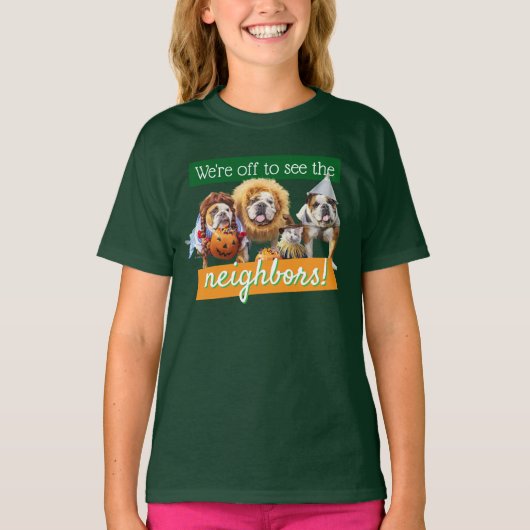 Drie Bulldogs in verkleedpartij T-shirt (Voorkant)