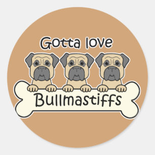 Drie Bullmastiffs Ronde Sticker
