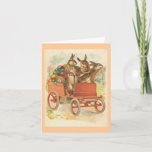 Drie Bunniken met een  ooienrooster Feestdagen Kaart (Voorkant)