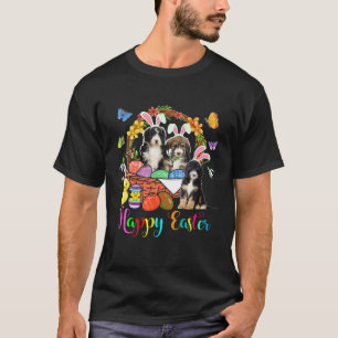 Drie bunny Bernedole-honden in paaseieren T-shirt