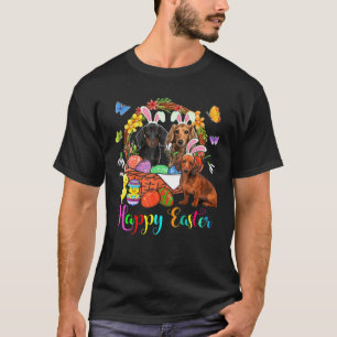 Drie Bunny Dachshund-honden in paaseieren T-shirt
