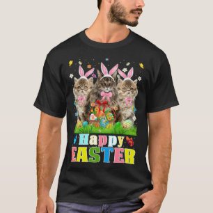 Drie Bunny Perzische katten & Pasen Eiermand Pasen T-shirt