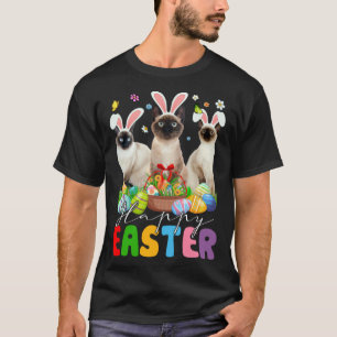 Drie Bunny Siamese katten & Pasen Eiermand Paasfee T-shirt