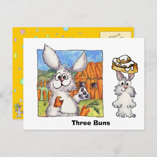 Drie Buns Briefkaart (Voorkant / Achterkant)