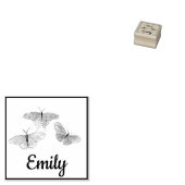 Drie  Butterflies - Aangepaste naam Rubberstempel (Gestempeld)