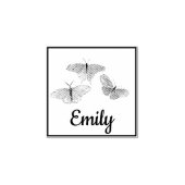 Drie  Butterflies - Aangepaste naam Rubberstempel (Afrduk)