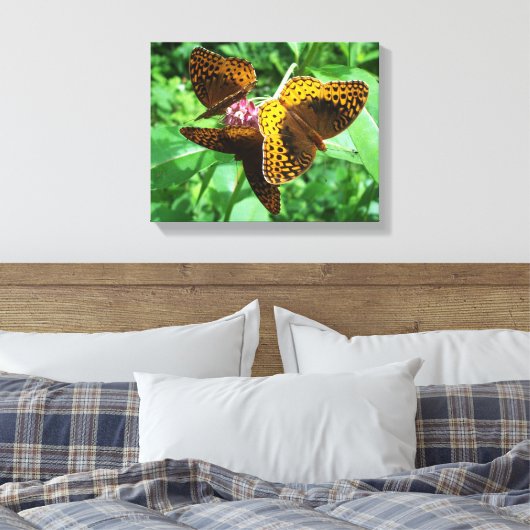 Drie Butterflies Canvas Afdruk (Insitu (Slaapkamer))