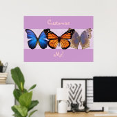 Drie Butterflies Druk Poster (Thuiskantoor)
