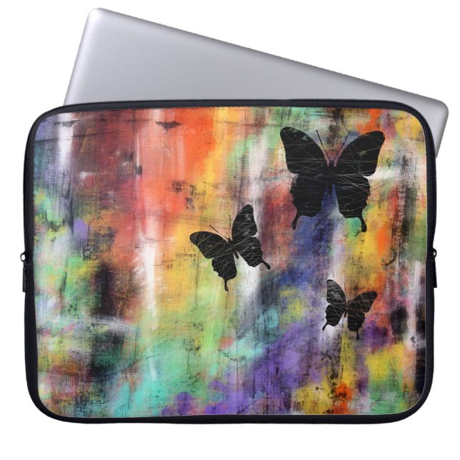 Drie Butterflies Laptop Sleeve (Voorkant)