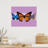 Drie  Butterflies Print (Keuken)