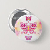 Drie Butterflies Ronde Button 5,7 Cm (Voorkant /achterkant)