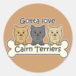 Drie Cairn Terriers Ronde Sticker