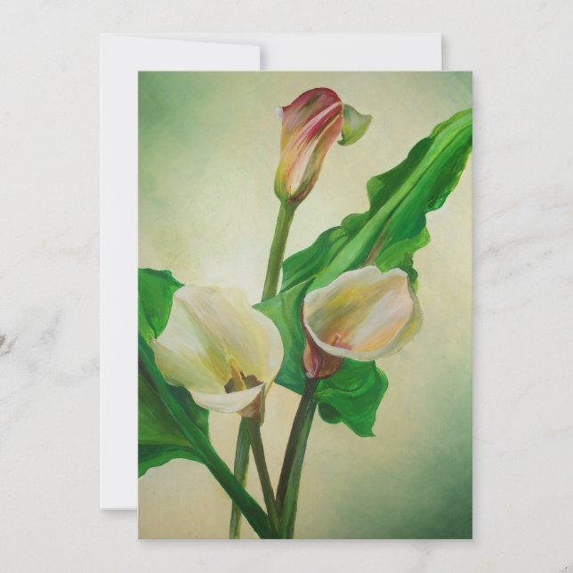 Drie Calla Lilies die botanisch acryl (Voorkant)