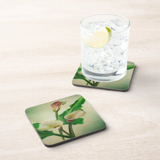 Drie Calla Lilies die botanisch acryl Bier Onderzetter (Rechterzijde)