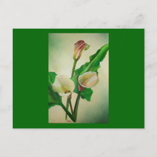 Drie Calla Lilies die botanisch acryl Briefkaart