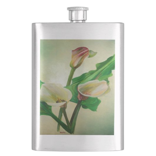 Drie Calla Lilies die botanisch acryl Flacon (Voorkant)
