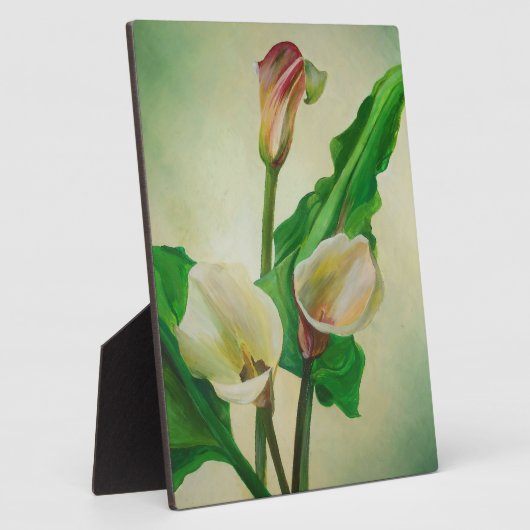 Drie Calla Lilies die botanisch acryl Fotoplaat (Zijkant)