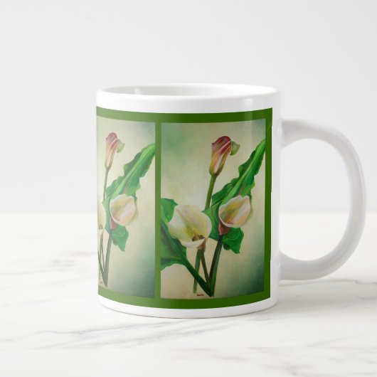 Drie Calla Lilies die botanisch acryl Grote Koffiekop (Rechts)