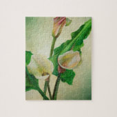 Drie Calla Lilies die botanisch acryl Legpuzzel (Verticaal)