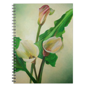 Drie Calla Lilies die botanisch acryl Notitieboek