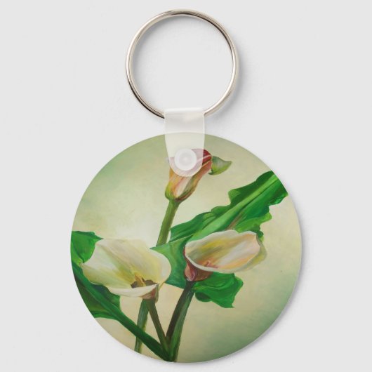 Drie Calla Lilies die botanisch acryl Sleutelhanger (Voorkant)