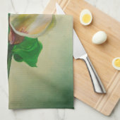 Drie Calla Lilies die botanisch acryl Theedoek (Quarter Fold)