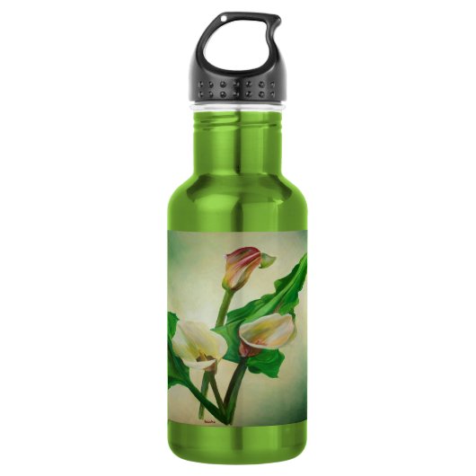 Drie Calla Lilies die botanisch acryl Waterfles (Voorkant)
