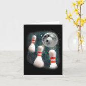 Drie Candlepin Moon 3 Bowling Pin Weird Funny Bow Kaart (Gele Bloem)