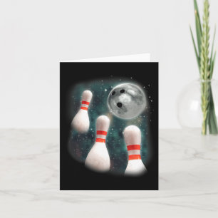Drie Candlepin Moon 3 Bowling Pin Weird Funny Bow Kaart