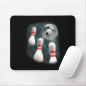 Drie Candlepin Moon 3 Bowling Pin Weird Funny Bow Muismat (Met muis)