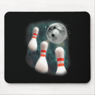 Drie Candlepin Moon 3 Bowling Pin Weird Funny Bow Muismat