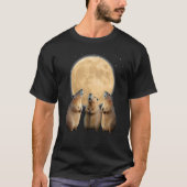 Drie Capybara's bij de Moon Capybara Howling Dead T-shirt (Voorkant)