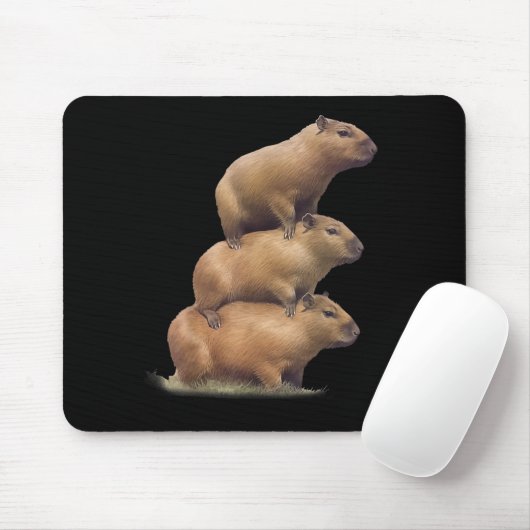 Drie Capybaras Funny Capybara Humor Stack Animal Muismat (Met muis)