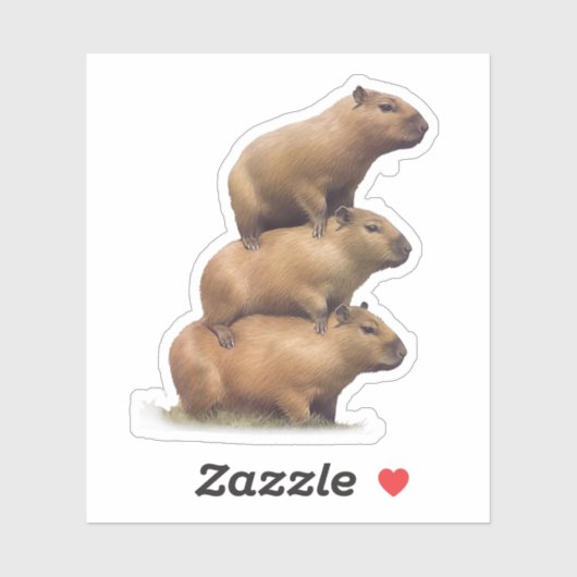 Drie Capybaras Funny Capybara Humor Stack Animal Sticker (Vel)