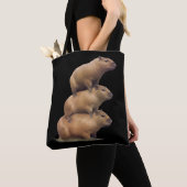 Drie Capybaras Funny Capybara Humor Stack Animal Tote Bag (Dichtbij)