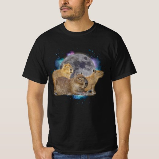 Drie Capybaras Maan Grappig Capybara Mystical T-shirt (Voorkant)