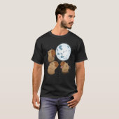Drie Capybaras Moon 3 Capybara Howling bij de Moo T-shirt (Voorkant volledig)
