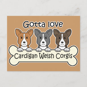 Drie Cardigan Welsh Corgis Briefkaart