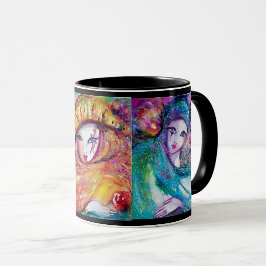 DRIE CARNIVAL MASKS Venetian Masquerade Mok (Voorkant rechts)