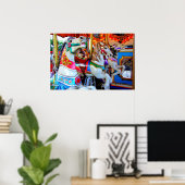 Drie Carousel Ponies Poster (Thuiskantoor)