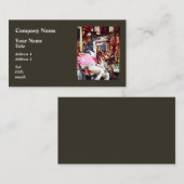 Drie carrouselpaarden dicht bij elkaar visitekaartje (Voorkant / Achterkant)