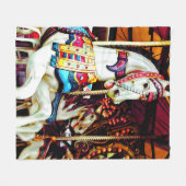 Drie Carrouselpaarden Fleece Deken (Voorkant (Horizontaal))