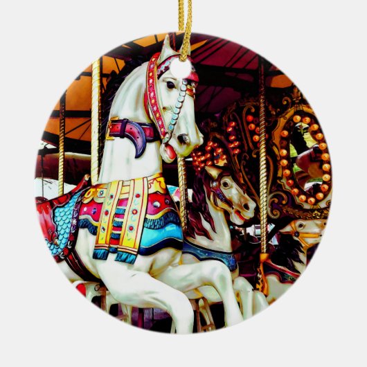 Drie Carrouselpaarden Keramisch Ornament (Voorkant)